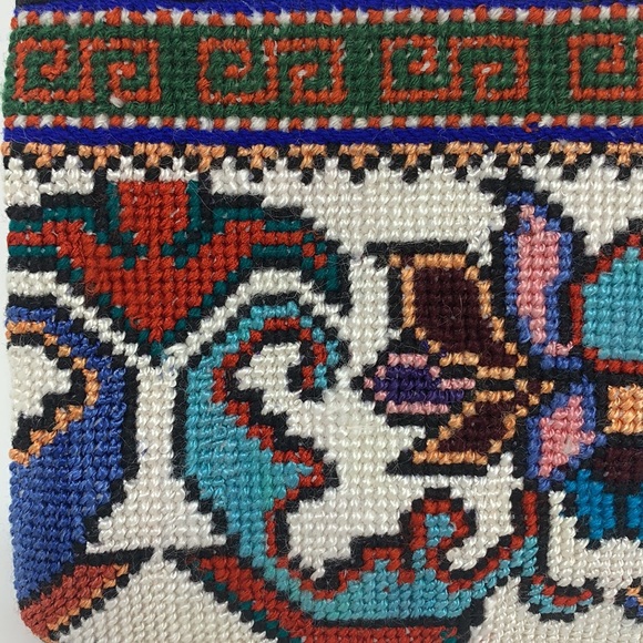 Cross Stitched Make up Cosmetics Bag - Picture 5 of 5